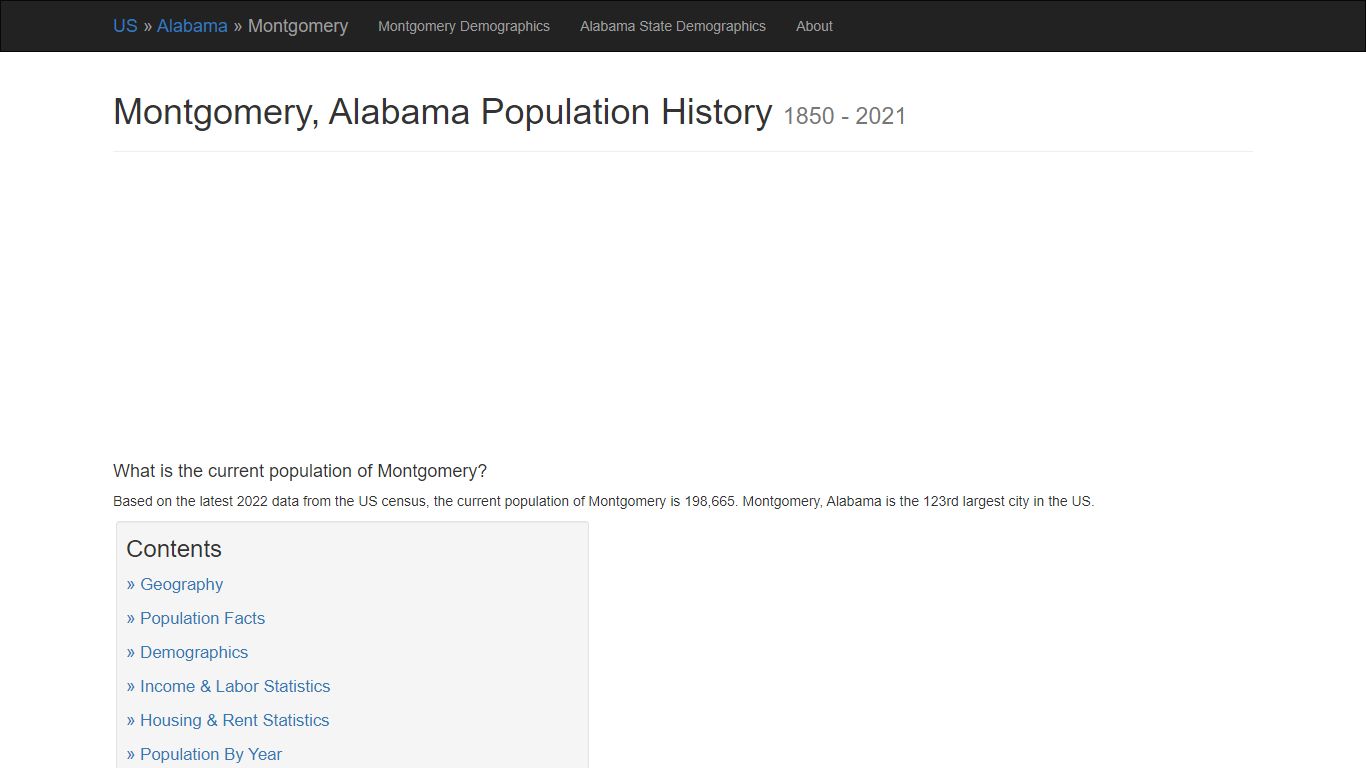 Montgomery, Alabama Population History | 1850 - 2021 - Biggest US Cities